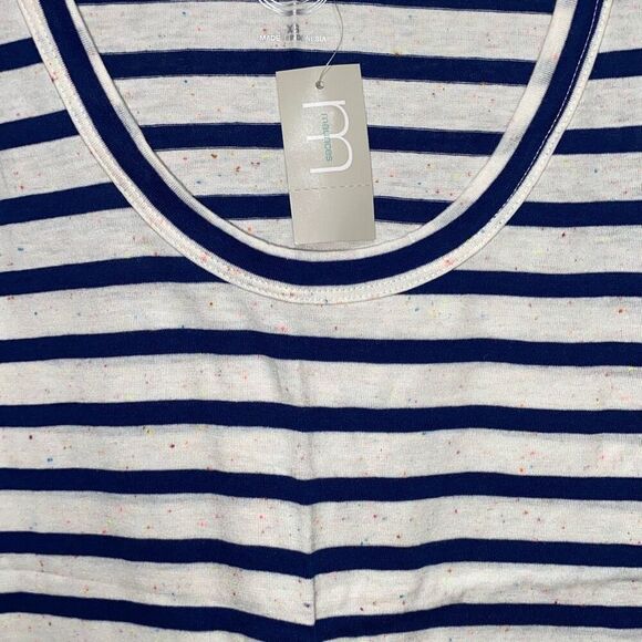 24/7 Maurices Women's White Blue Striped Flecked Forever Tank Top Size XS NWT - Picture 4 of 9
